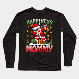 Happiness Is Being A Mommy Santa Christmas Long Sleeve T-Shirt